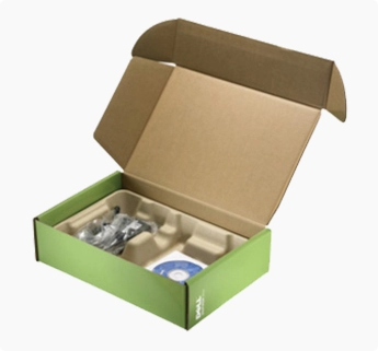 corrugated paper box with the molded paper pulp insert