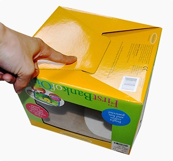 custom snap bottom corrugated printed box with clear window