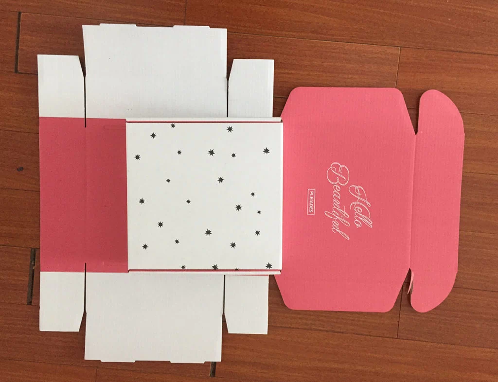 B flute corrugated box printed inside and outside