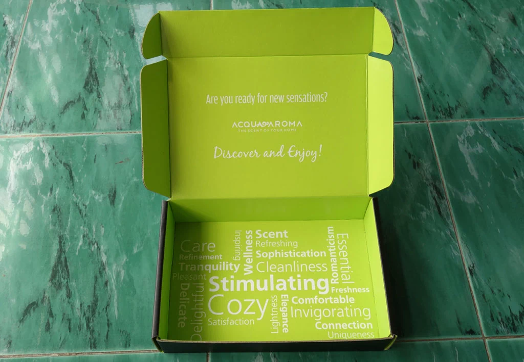 E flute corrugated box printed inside