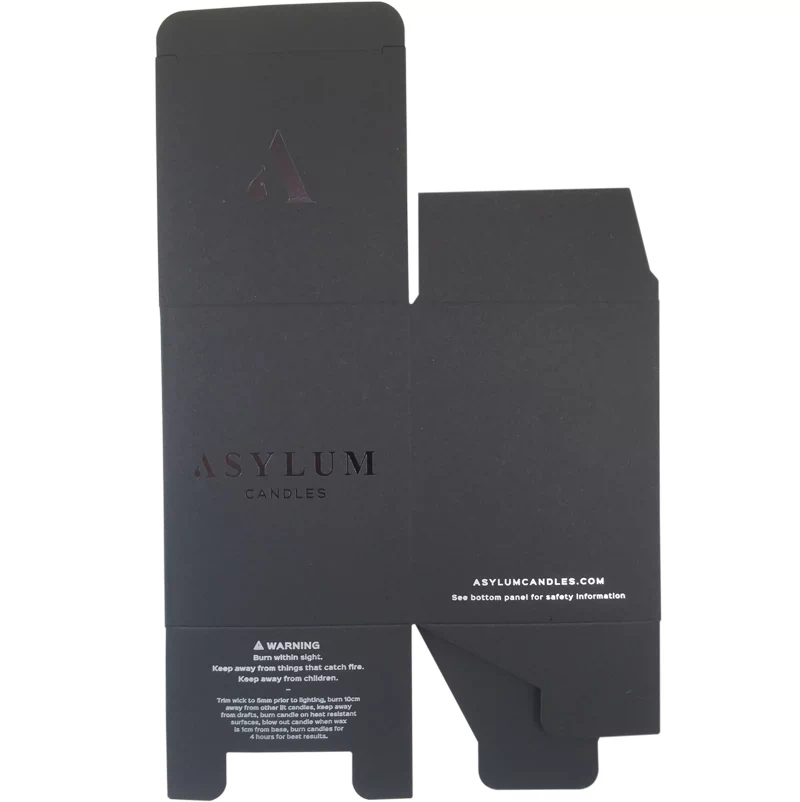 black paper printed box with silver foil and spot UV