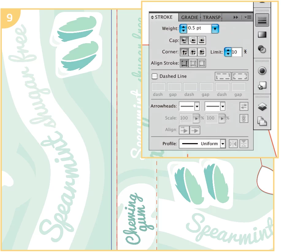 safe-margin-lines, paper box dieline template