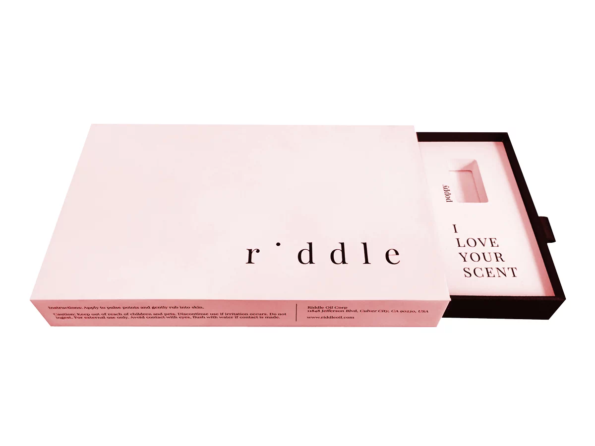 custom paper box, slide rigid paper box with ribbon pull tab