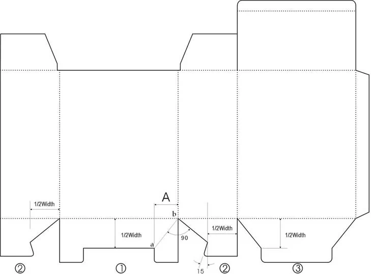 snap lock bottom dieline of printed paper box