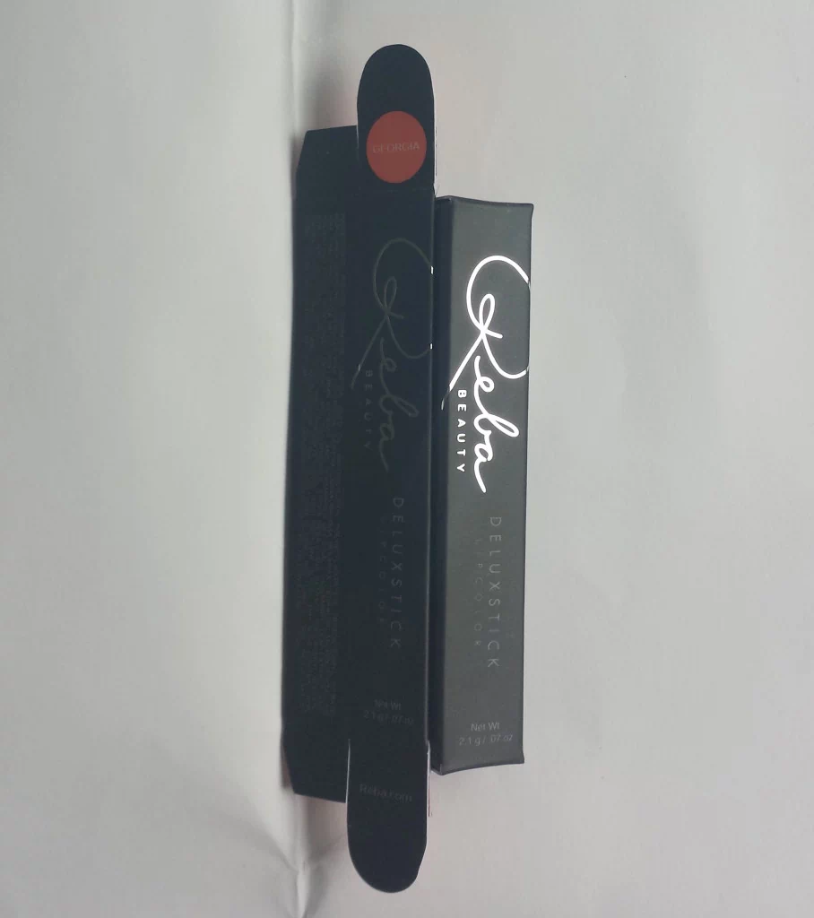 soft touch siver foil stamping matte black lipstick box cosmetic packaging