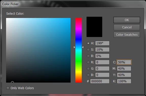 true black color CMYK value