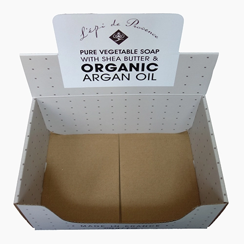 corrugated pdq, pop, pos display box, E flute corrugated printed box, microflute custom corrugated box