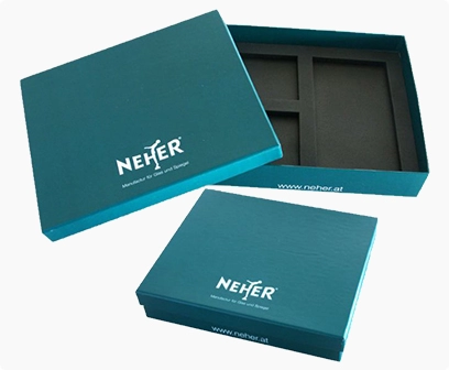 lift off lid rigid retail box with the EVA foam