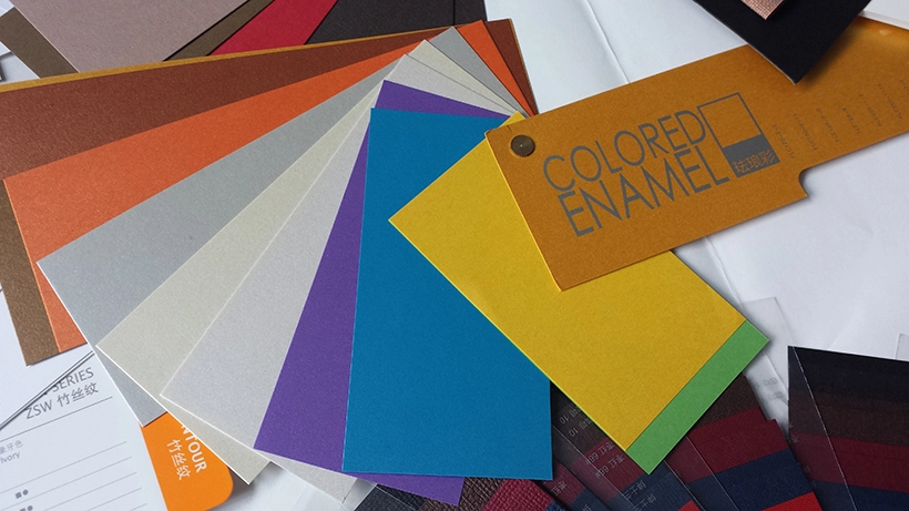 rigid box with enamel color paper